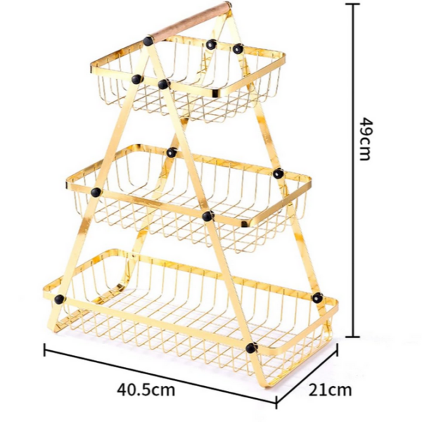Etagere 3 Stufen Gold – Bild 3