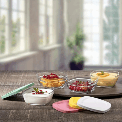 Pasabahce "Pudding" Glasschalen mit Deckel